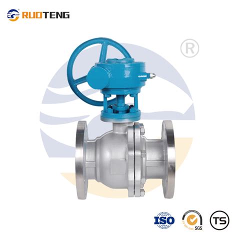 Ruoteng 304 Stainless Steel Turbine Ball Valve Q347f 16p 25p CF8 CF8m