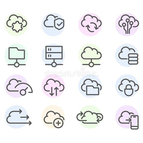 Cloud Computing Icons Stock Vector Illustration Of Icon