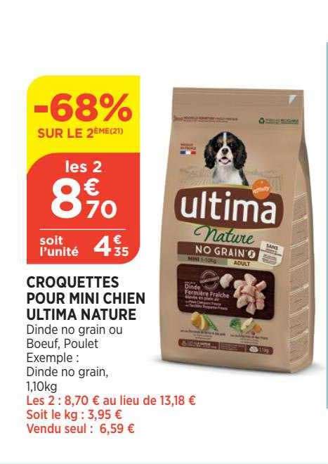 Promo Croquettes Pour Mini Chien Ultima Nature Chez Atac ICatalogue Fr