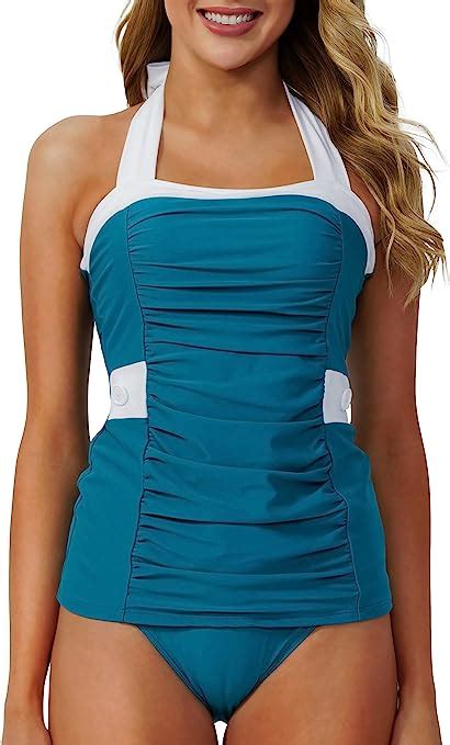 Damen Neckholder Tankini Badeanzüge Tankini Oberteil mit