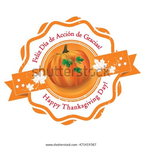 Happy Thanksgiving Text Written Spanish Feliz Stock Vector (Royalty ...