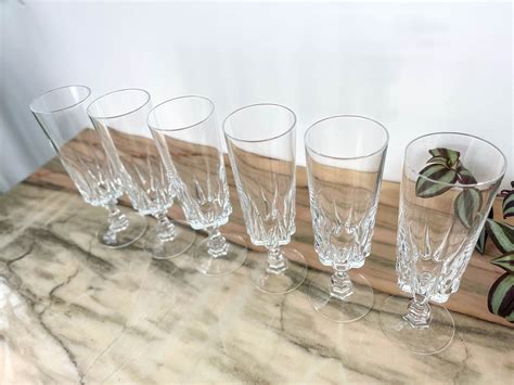 Cristal D Arques Champagne Flutes Model Louvre Crystal Etsy