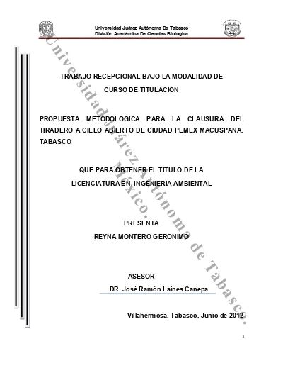 Universidad Ju Rez Aut Noma De Tabasco Divisi N Acad Mica De Ciencias