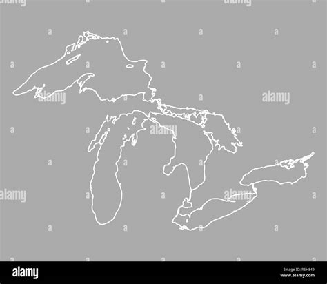 Map Of The Great Lakes Stock Photo Alamy