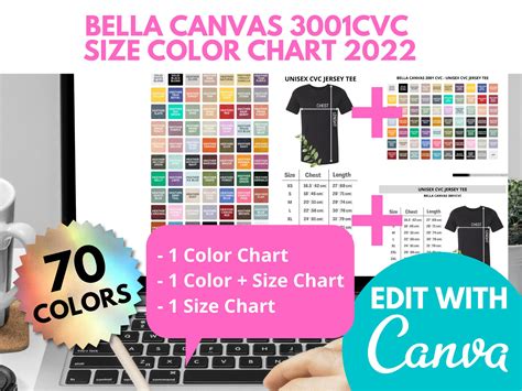 Bella Canvas Color And Size Chart Color Chart 2022 New Colors Bella