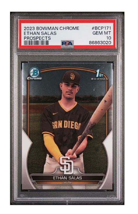 2023 Bowman Chrome Prospects ETHAN SALAS 1st Padres RC PSA 10