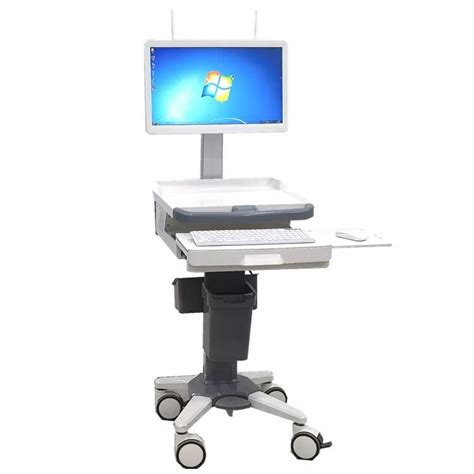 Nursing Adjustable Height Abs Medical Cart Workstation Laptop Hospital