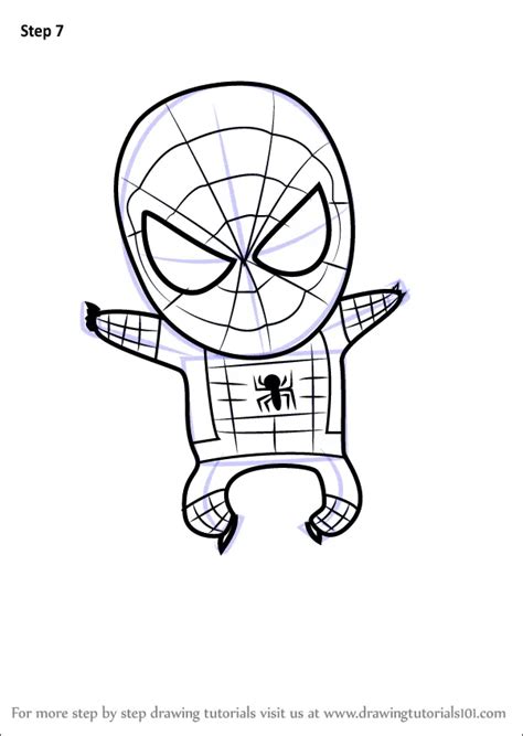 How To Draw Chibi Spiderman Chibi Characters Step By Step