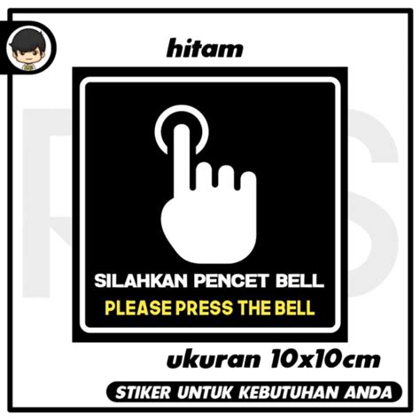 Jual Stiker Rambu Silahkan Tekan Bell Rumah 10x10cm Shopee Indonesia