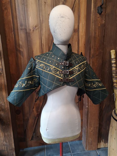 Elven Embroidered Leather Gambeson Feral Workshop
