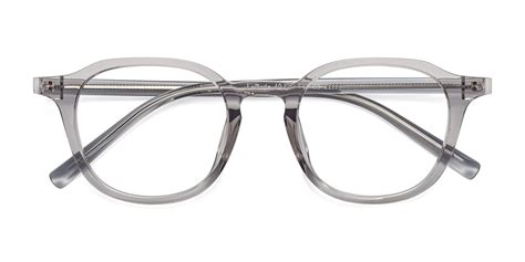 Translucent Gray Keyhole Bridge Hipster Plastic Eyeglasses Larode