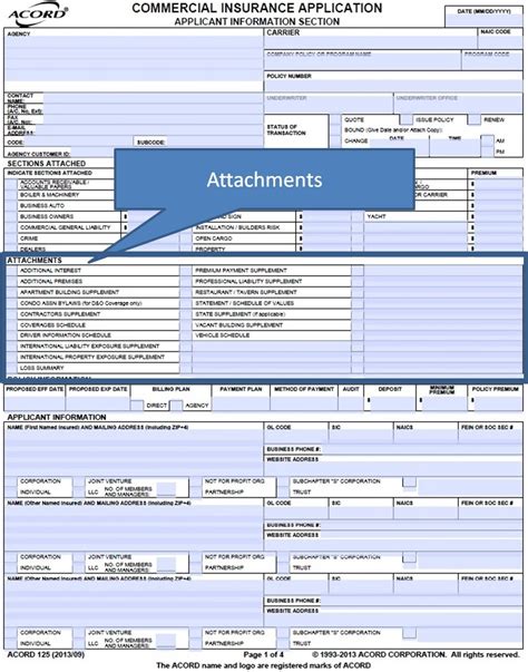 Simply Easier Acord Forms Acord 125 Commercial Insurance Application