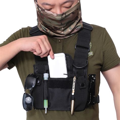 Chaleco T Ctico Militar Bolsa De Aparejo De Pecho Arn S Walkie Talkie