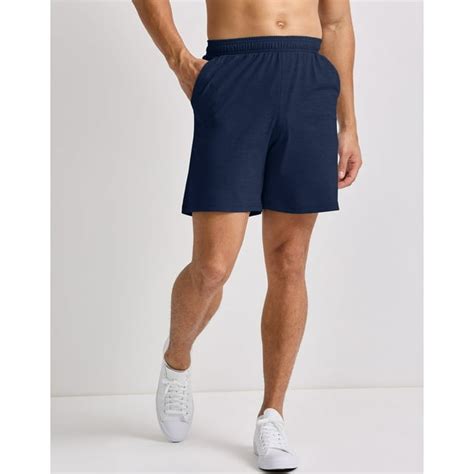 Hanes Originals Mens Tri Blend Jersey Shorts Pull On Athletic Navy