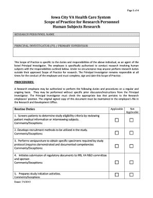 Fillable Online Scope Of Practice For Clinical Research Coordinators