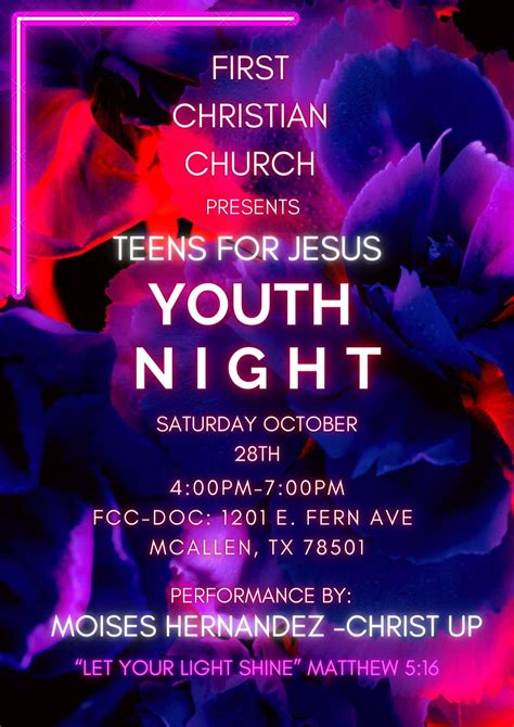 Teens For Jesus Youth Night First Christian Church Disciples Of