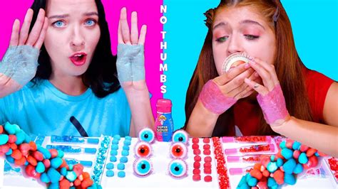 Asmr No Thumbs Race Challenge Eating Sounds Lilibu Youtube