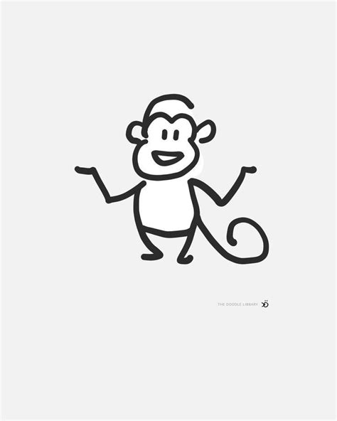 Pin by María🥰 ... on 《ILUSTRACIONES DE MONOS》 | Monkey drawing, Mini drawings, Cute easy drawings