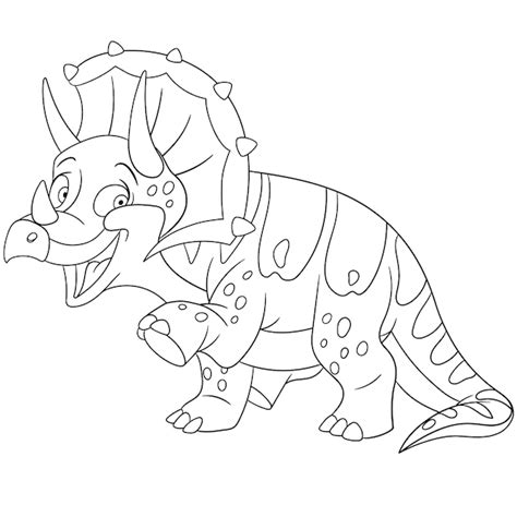 Dinossauro bebê Triceratops Página do livro de colorir dos desenhos