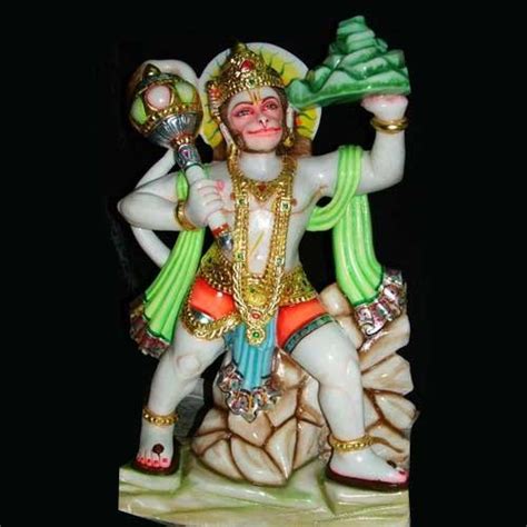 Raja Ji Art Gallery Multicolor Lord Marble Hanuman Statue Packaging