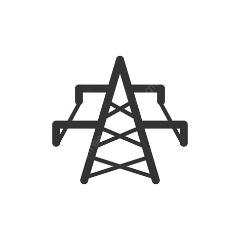 Icono De Torre Eléctrica Plana Sobre Fondo Blanco Tangente De Voltios De Metal Vector Png