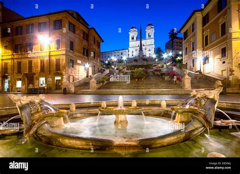 Spanish Steps at night Stock Photo - Alamy