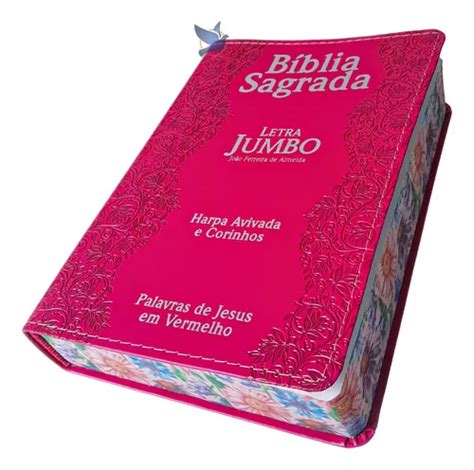 B Blia Sagrada Lt Jumbo Harpa Crist Capa Luxo Flores Pink Mercadolivre