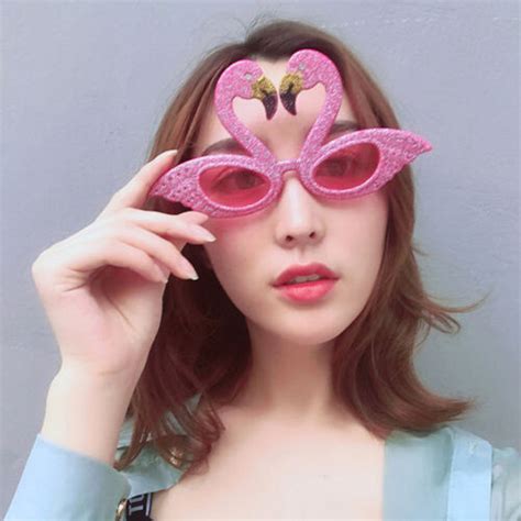 Funny Pink Flamingos Ornaments Costume Glasses Novelty Flamingo