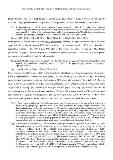 Matematyka Finansowa zadania Materiały do laboratorium z Matematyki