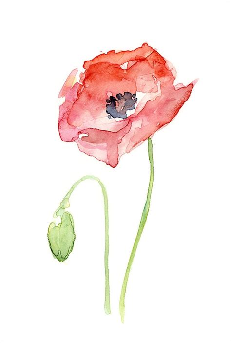 Poppy Wall Art Poppy Print Red Poppy Watercolor Red Poppy - Etsy