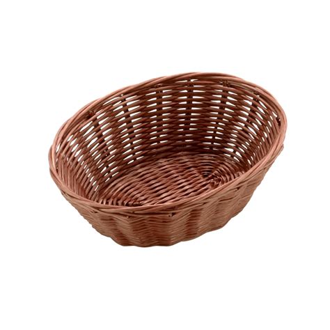 Polypropylene Rattan Basket X X Cm Oval Dark Brown C Range