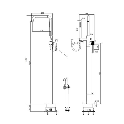 Abacus Iso Pro Bronze Freestanding Bath Shower Mixer Sanctuary