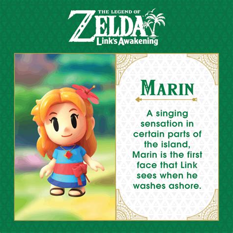 The Legend Of Zelda Links Awakening Infografía De Personaje Marin Nintheorist