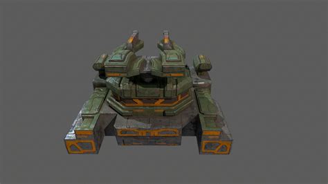 3D model Low poly sci fi defence bunker building environment asset VR ...