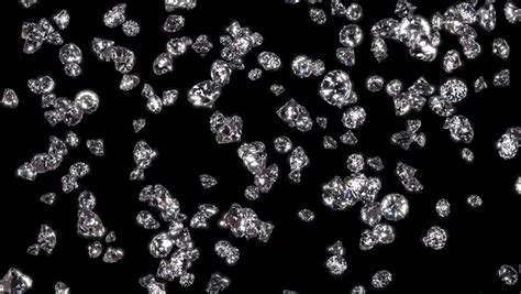 Falling Diamonds - 3d animation with alpha matte - HD stock video clip