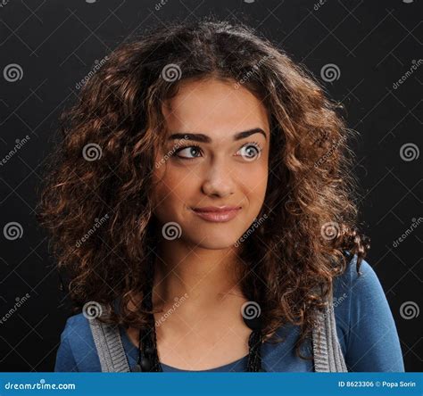 Beautiful Model with Curly Hair Stock Photo - Image of adult ...