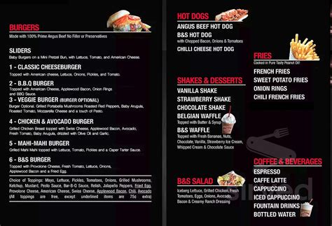 Burgers & Shakes menu in Miami Beach, Florida, USA