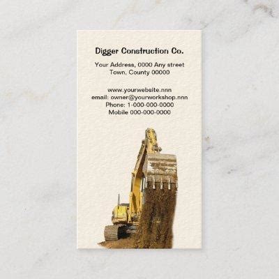 Browse Earthmoving Themed Business Cards Card Bee