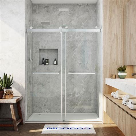 Mcocod In W X In H Double Sliding Frameless Shower Door In