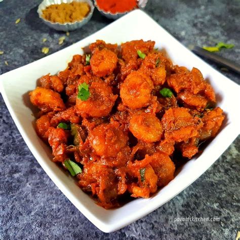 Prawns Masala Curry Spicy Prawn Masala Pavanis Kitchen