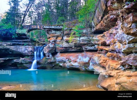 Upper Falls Old Mans Cave Hocking Hills State Park Logan Ohio Usa