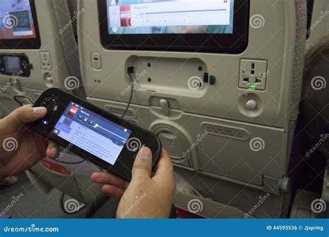 Control For Plane Entertainment Touch Screen Editorial Image