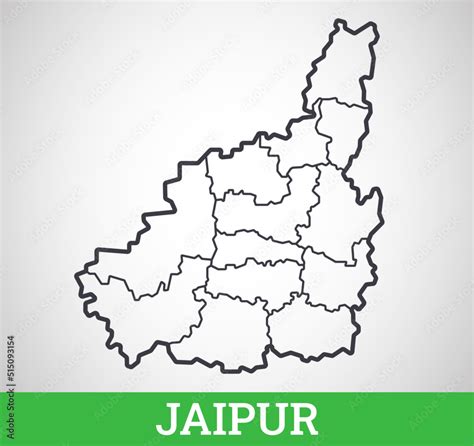 simple outline map  jaipur india vector graphic illustration stock