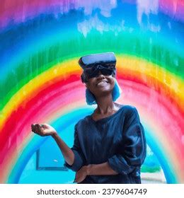 Happy Black Women Wearing Vr Headset AI Generated Image 2379604749