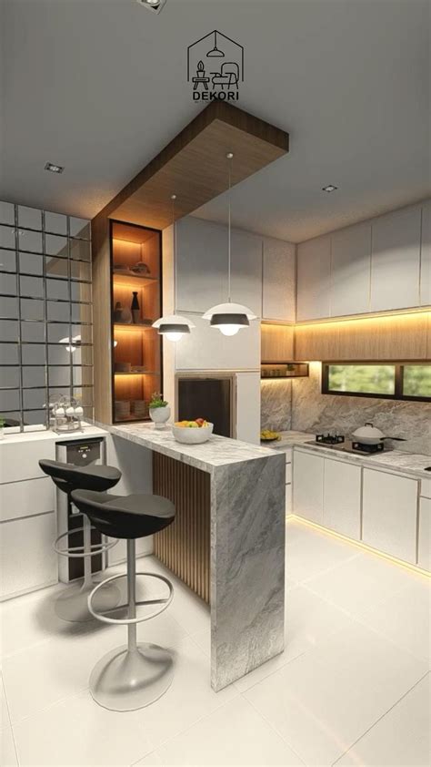 DAPUR DENGAN MINI BAR Minimal Kitchen Design Interior Design Kitchen