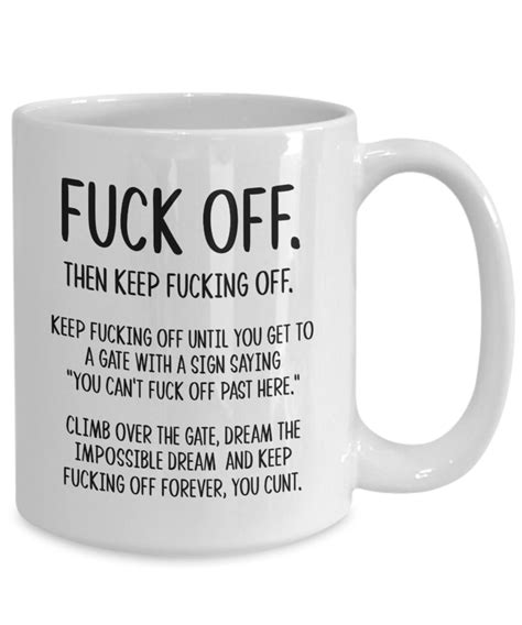 Fuck Off Cunt Mug Funny Cunt Gifts For Him Her Men Women Cunt Office