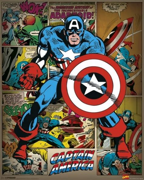 MARVEL COMICS – captain america retro Poster | Sold at Abposters.com