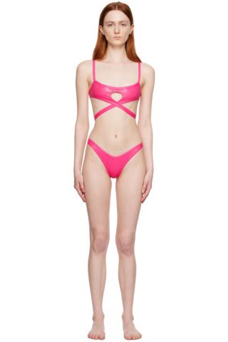 Pink Cutout Bikini By The Attico On Sale