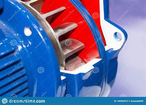 Close Up Cross Section Detail Inside Impeller Centrifugal High Pressure