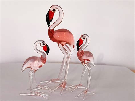 Glasbläserei Flamingo Figur Knick Knacks Für Home Decor Etsy